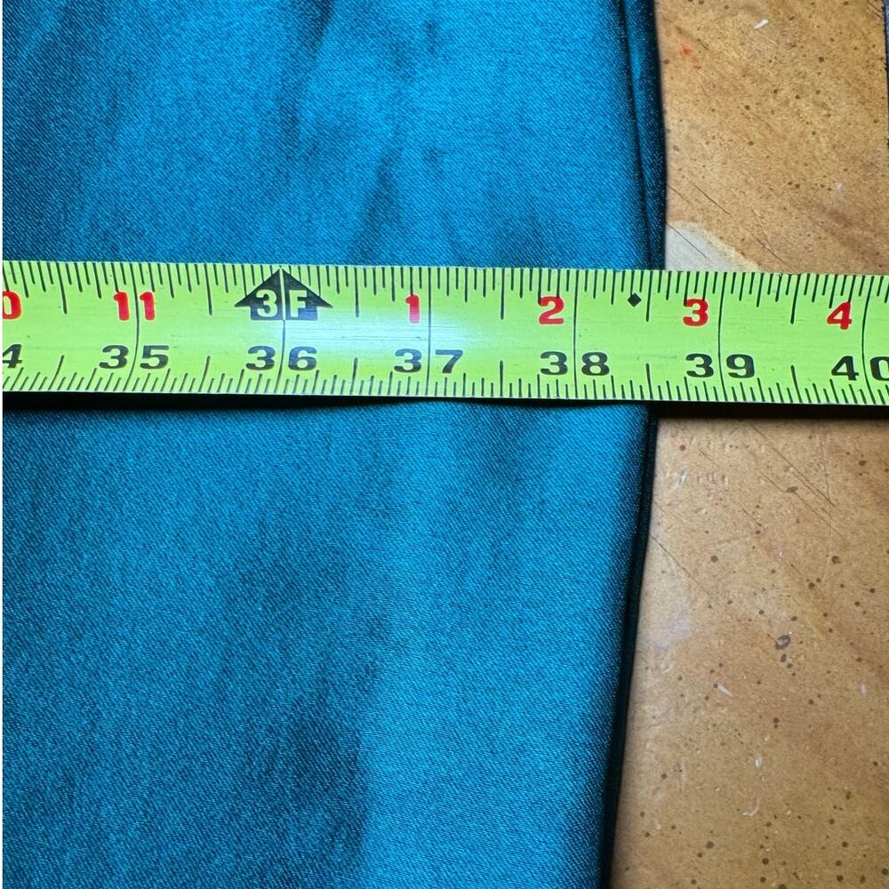 Reiss Lola Satin Ruffle Belted Cocktail Dress Emerald Green Sleeveless Size 10 - Picture 11 of 11